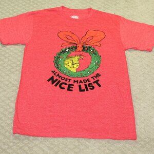 NWOT The Grinch Women's M "I Almost Made the Nice List" Red T-shirt